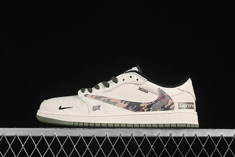 All categories Air Jordan Jordan series basketball shoes Air Jordan 1 Low High-end customized low-top sneakers Travis Scott x Fragment Design x Air Jordan 1 Low OG SP AJ1 Joe 1 Supreme joint camouflage hook low-top cultural casual sneakers XS2024-046